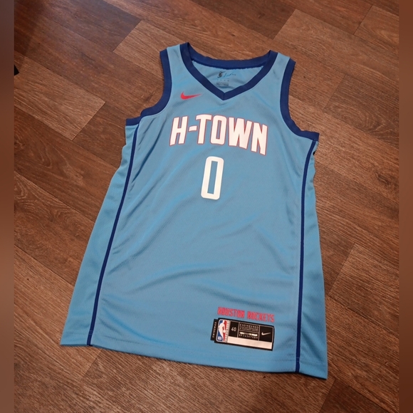 Nike Houston Rockets Russell Westbrook H-Town City Edition Jersey Blue Sz Small - Picture 1 of 5
